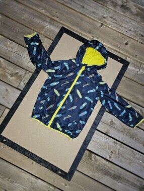 Monkey Bars Boys Hooded Skateboard Spring Jacket Green Fleece Size 5/6